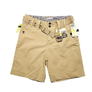 Lee Natural Fit Shorts Womens 10 Honey Butter Stretch Belted Tummy‎ Control NWT